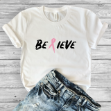 Breast Cancer Awareness Believe Tee